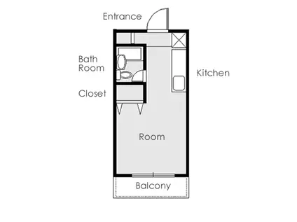 スカイコート芝公園(1K/2階)の間取り写真