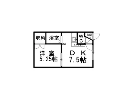ルミエール(1DK/2階)の間取り写真