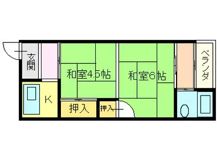 ニュー松屋マンション(2K/2階)の間取り写真