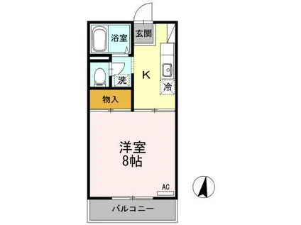 プレジール岡本 A・B・C(1K/2階)の間取り写真