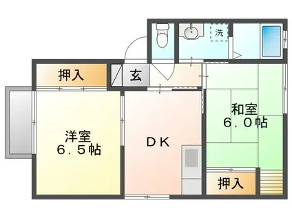 サン・クレメンテ A・B棟(2DK/2階)の間取り写真