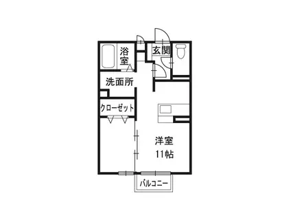 アリスコート・SIMIZU A(1LDK/2階)の間取り写真