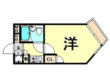 キューブ武庫川VII(1K/2階)の間取り写真