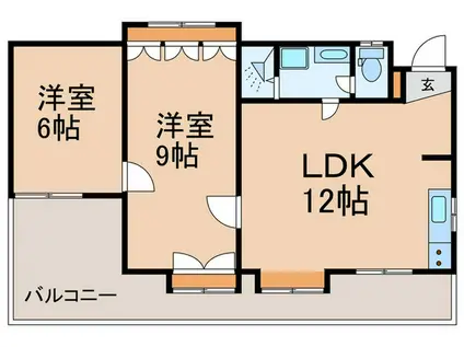第一竹内ビル(2LDK/4階)の間取り写真