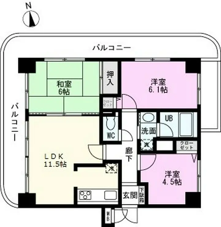 ダイアパレス戸田公園II 2階階 間取り