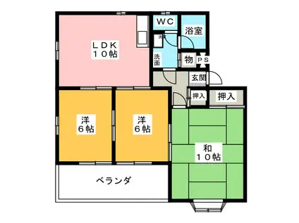 徳川台ロイヤルマンション(3LDK/3階)の間取り写真