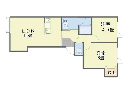 ラ・フォーレ(2LDK/1階)の間取り写真