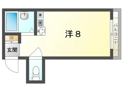 西田ビル(ワンルーム/4階)の間取り写真
