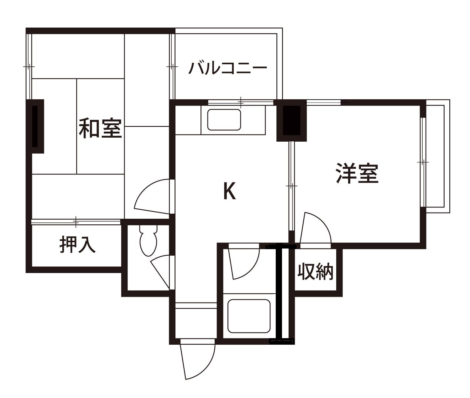 サンハイム(2K/3階)の間取り写真