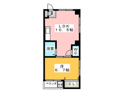 メゾンアオキ(1LDK/4階)の間取り写真