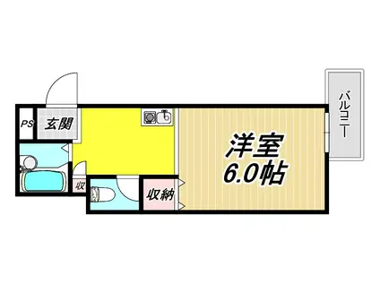 第5キャッスル塚口(ワンルーム/3階)の間取り写真