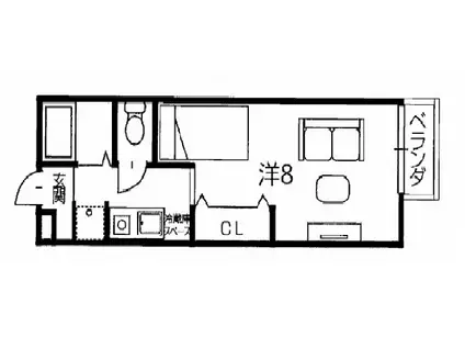 GRANT・CHARIOT(1K/1階)の間取り写真
