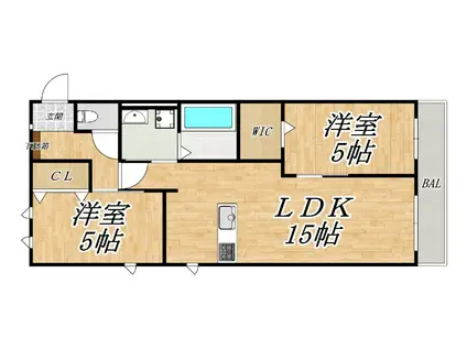 ハイムメゾン平野郷(2LDK/2階)の間取り写真