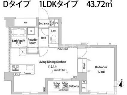 HOUSE AVENUE 柿の木坂(1LDK/2階)の間取り写真