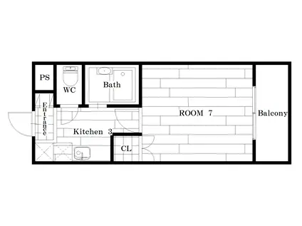 TRYビル(1K/3階)の間取り写真