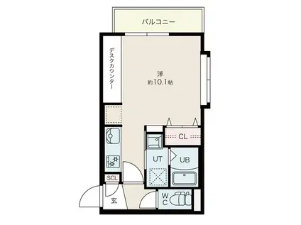 ＪＲ函館本線 発寒中央駅 徒歩6分 4階建 築2年(1K/2階)の間取り写真