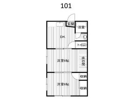 八雲ハイツ(2DK/1階)の間取り写真