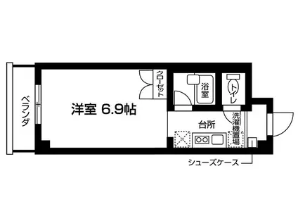 フェンテ本厚木(ワンルーム/1階)の間取り写真