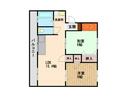 コォーリングマンション II(2LDK/2階)の間取り写真