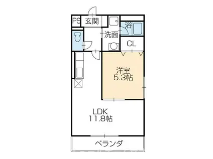 プリエール(1LDK/2階)の間取り写真