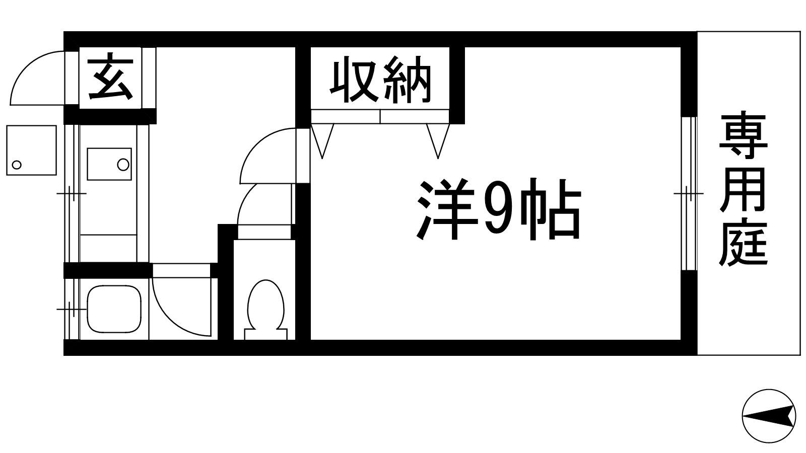 加茂の荘(1K/1階)の間取り写真