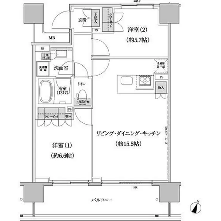 パークハビオ渋谷本町レジデンス 7階階 間取り