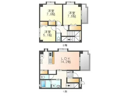 プリムローズガーデン(3LDK/2階)の間取り写真