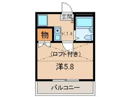 東松江第3マンション(1K/2階)の間取り写真