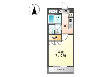 グリーンパレスIII(1K/1階)の間取り写真
