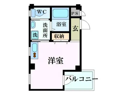 プランドール姫路(ワンルーム/3階)の間取り写真