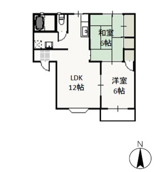 ベェルエポック今(2LDK/2階)の間取り写真