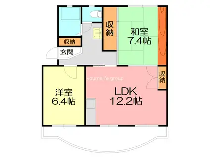 サンハイツ第5(2LDK/2階)の間取り写真