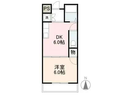 伊鍋ハイツ(1DK/3階)の間取り写真