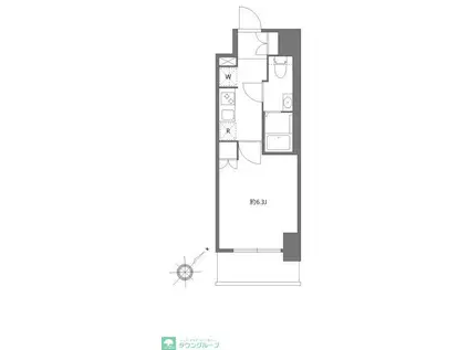 エヌステージ秦野駅前(1K/5階)の間取り写真