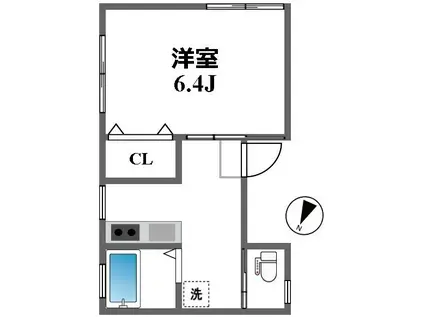 スリーベルマンションIII(1K/1階)の間取り写真