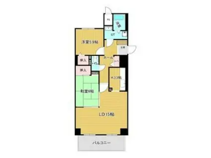 シャトーム大森町(2LDK/6階)の間取り写真