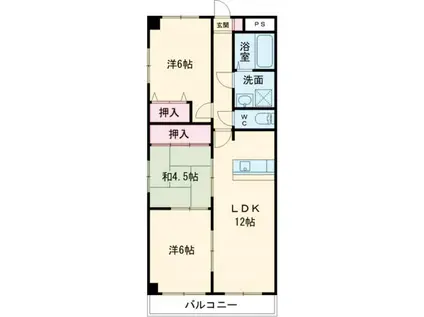セントラルコート佳日(3LDK/1階)の間取り写真