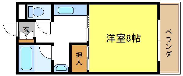 キンキ北ハイツ(1K/5階)の間取り写真