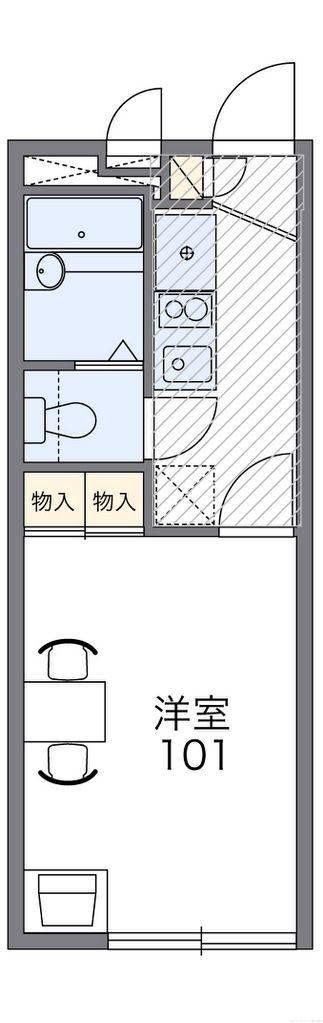 レオパレスクレストII(1K/2階)の間取り写真