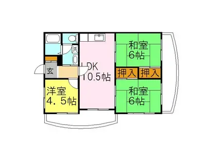 ぱすてるめぞんクレヨン(3LDK/1階)の間取り写真