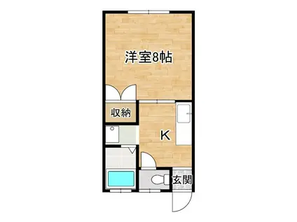 エクセレント開(1K/1階)の間取り写真