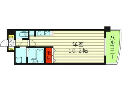 CON BRIO ST(ワンルーム/6階)の間取り写真