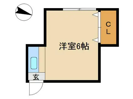東荘(ワンルーム/2階)の間取り写真