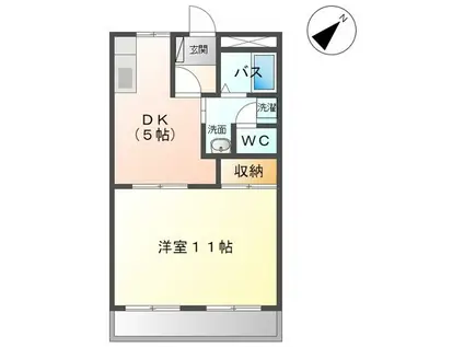 レスポワール太田(1DK/2階)の間取り写真