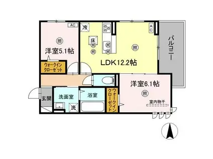 ル コンテ(2LDK/1階)の間取り写真