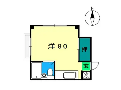ハイツ竹崎(ワンルーム/2階)の間取り写真