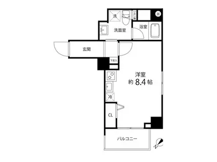 ハイリーフ上野(ワンルーム/6階)の間取り写真