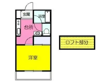 細野ハイツ(1SK/2階)の間取り写真