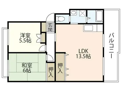 マルヒロハイツ(2LDK/2階)の間取り写真