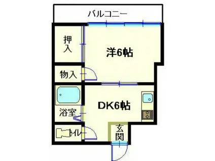 第1今井ビル(1DK/4階)の間取り写真